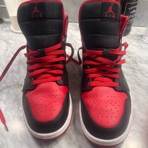 Jordan Red and Black Sneakers
